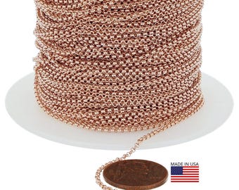 1.5 mm 14K Rose Gold Filled Rolo Chain (RGF441) Price Per Foot