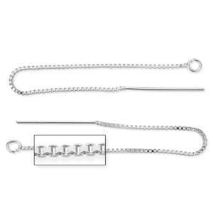 Sterling Silver 2 Inch Box Chain Ear Threader (SS4001704) Priced Per Pair