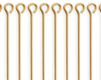 10 Pc Bag of 1.5 Inch 24ga 14K Gold Filled Eye Pins (GF24G15EYP)