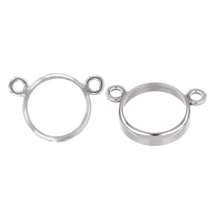 1 Pair 6 mm Sterling Silver Bezel "10-2" Connectors (SS4001397)