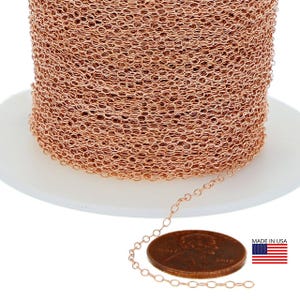 Chaîne forçat remplie d'or rose 14 carats : fournitures pour bijoux en vrac (1,5 x 1,9 mm)