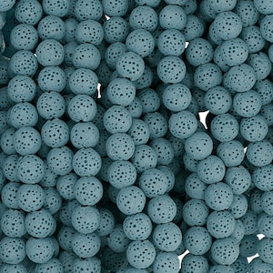15 In Strand of 8MM Dyed Lava Rock Round Beads Light Blue(LV100807)