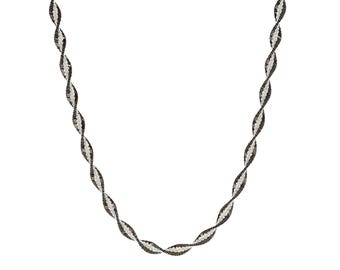 3,5 mm 925 sterlingsilver tvåfärgat vridet magiskt halsband (SSN100176)