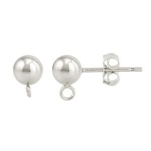 5 mm Sterling Silver Ball Earring Post (SS4001604) Priced Per Pair