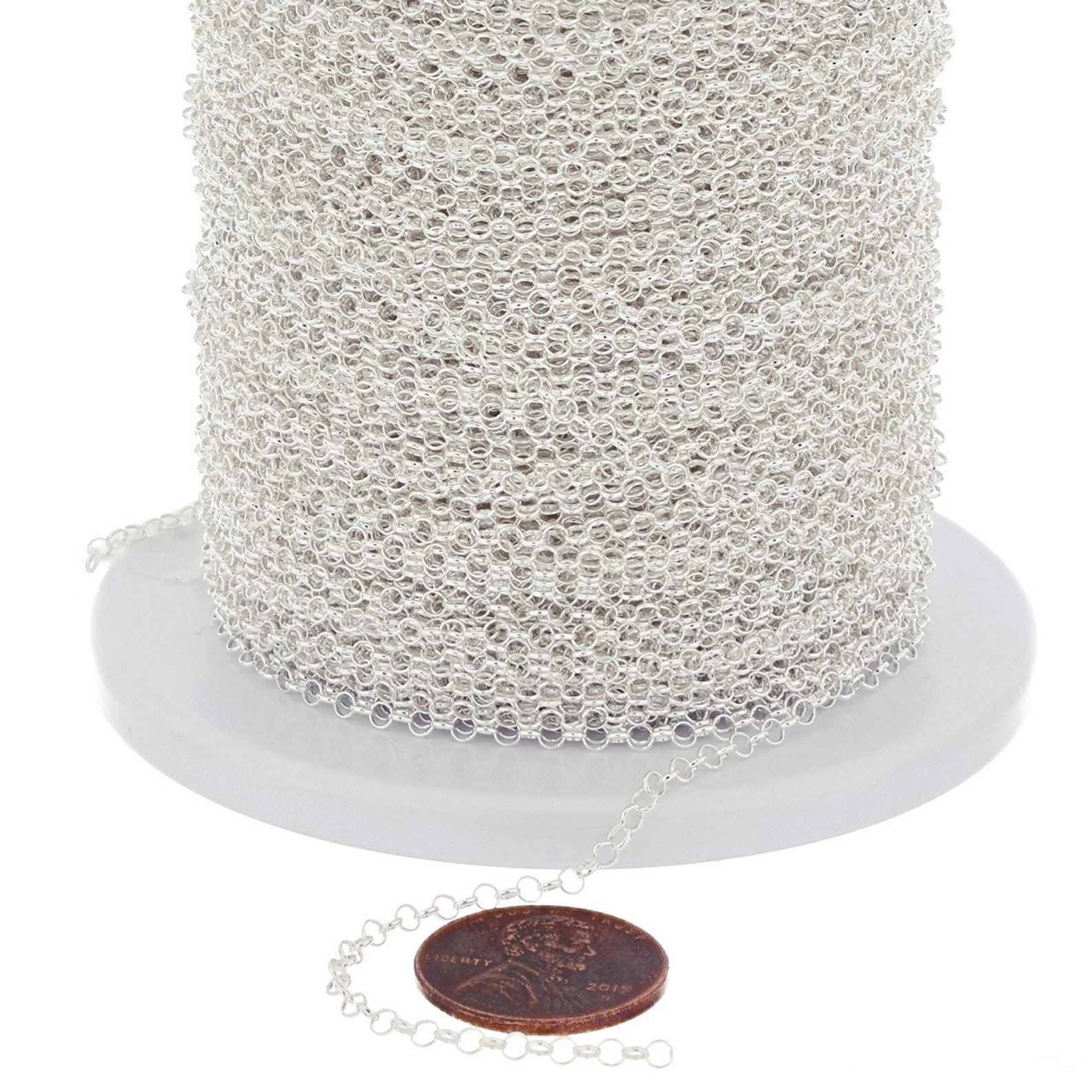 2.2mm Diameter Sterling Silver Rolo Chain (SS502RL) Bulk by Foot - Etsy