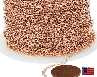 14K Rose Gold Filled Cable Chain: Bulk Jewelry Supplies