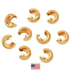 14K Gold Filled Crimp Covers 3mm - 10Pcs (GF4002102)