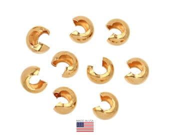 Cubiertas de engarce rellenas de oro de 14 quilates, 3 mm - 10 unidades (GF4002102)