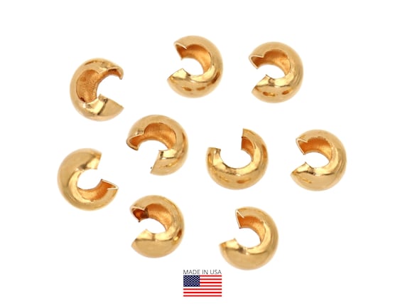 14K Gold Filled Crimp Covers 3mm - 10Pcs (GF4002102)