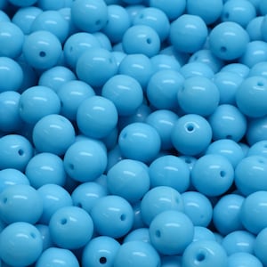 21 Pcs 6mm Czech Round Druck Glass Beads -Sky Blue(CH6106119)