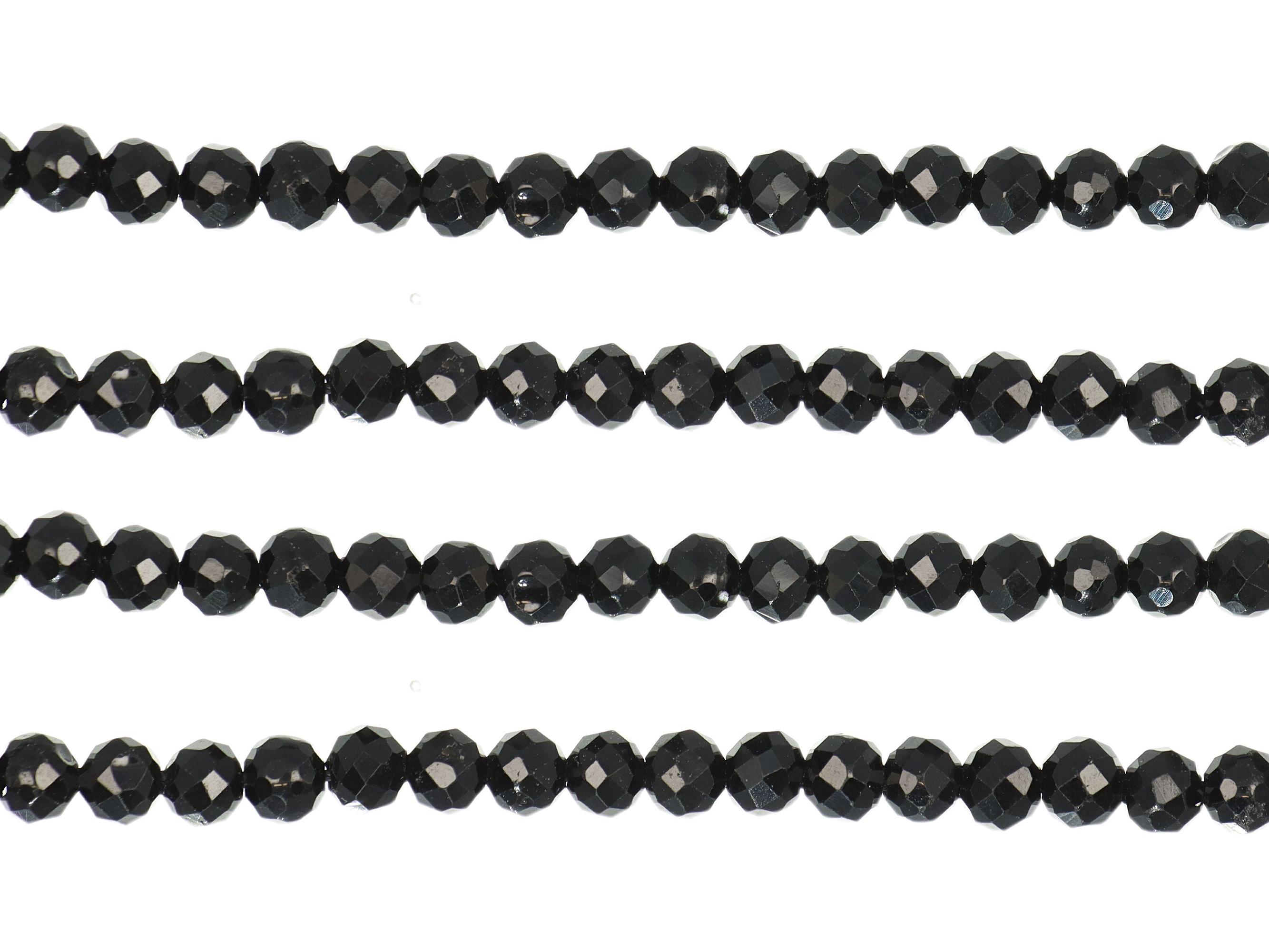ブラックトルマリンラウンドファセットビーズ3mm - Etsy 日本