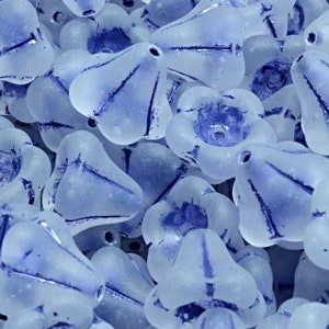 12 Pcs 11x13mm Bell Flower Pressed Czech Glass Beads - Lilac(CH7100122)