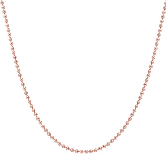 1mm 14K Rose Gold Filled Ball Chain Necklace (RGFN1MMB)