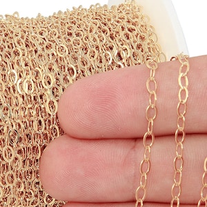 3x4 mm 14K Gold Filled Flat Cable Chain GF1808F image 2