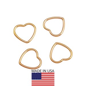 14K Gold Filled Heart Wire Charms 10mm- 2 Pc