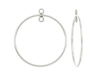 1 Pair Bag of 25 mm Sterling Silver Round Drops With Closed Ring (SS4001312)