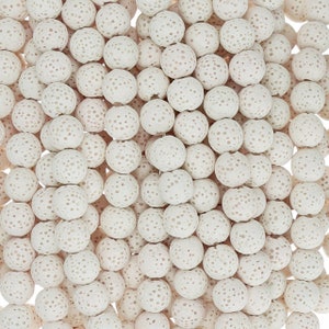 15 In Strand of 8MM Dyed Lava Rock Round Beads White(LV100800)