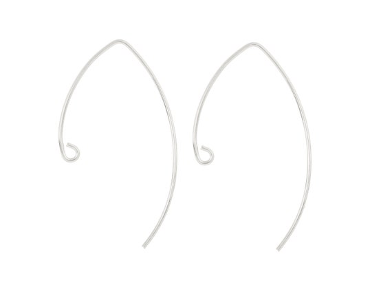 Sterling Silver V-Shape Earwire - 2 Pairs, 4 Pcs (SS4001441)