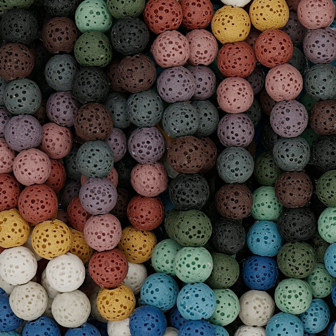 15 in Strand of 8MM Dyed Lava Rock Round Beads Multicolor(lv100811) - Etsy