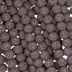 15 In Strand of 6MM Dyed Lava Rock Round Beads Purple(LV100608)