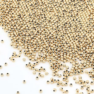 100 Pcs Pack Of 2.5 mm Gold Filled Round Beads (GF52010250) Seamless Made In USA