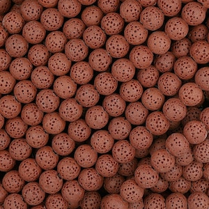 15 In Strand of 8MM Dyed Lava Rock Round Beads Red(LV100804)