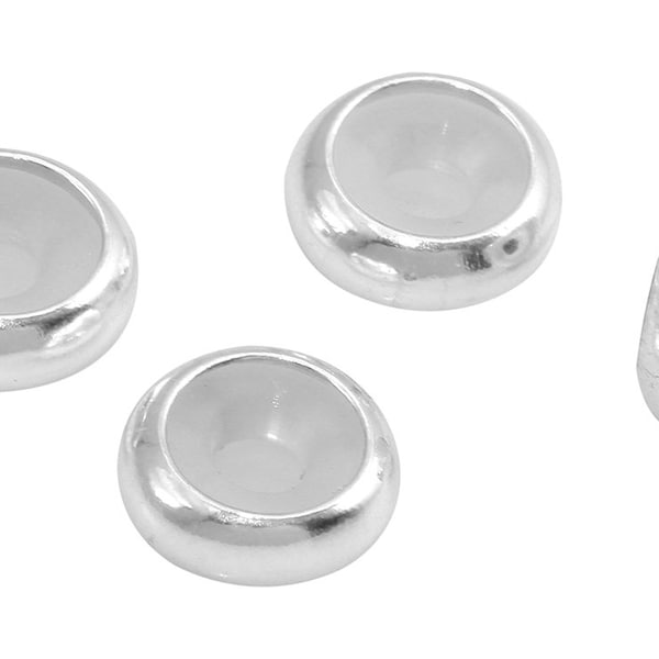 5 perline con fermo Rondelle in argento sterling da 3 mm (SS560102)