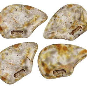 Polar Bear Czech Glass Beads 12x18mm 7pcs- Marbled Gray & Brown (CH7400120)