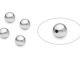 5 piezas 8 mm plata de ley sin costuras cuentas redondas (SS402008)