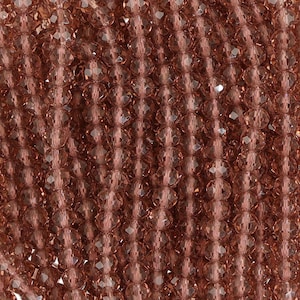 4mm Rondelle Faceted Glass Beads - Light Mauve(GLR400148)