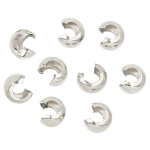 Sterling Silver Crimp Covers - 4mm 10 Pcs (SS4002140)