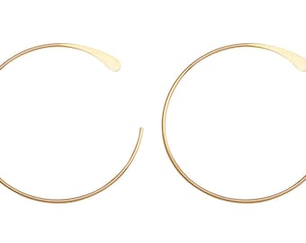 14k Gold Filled Endless Hammered End Earwires 18mm - 1 Pair (GF4001426)