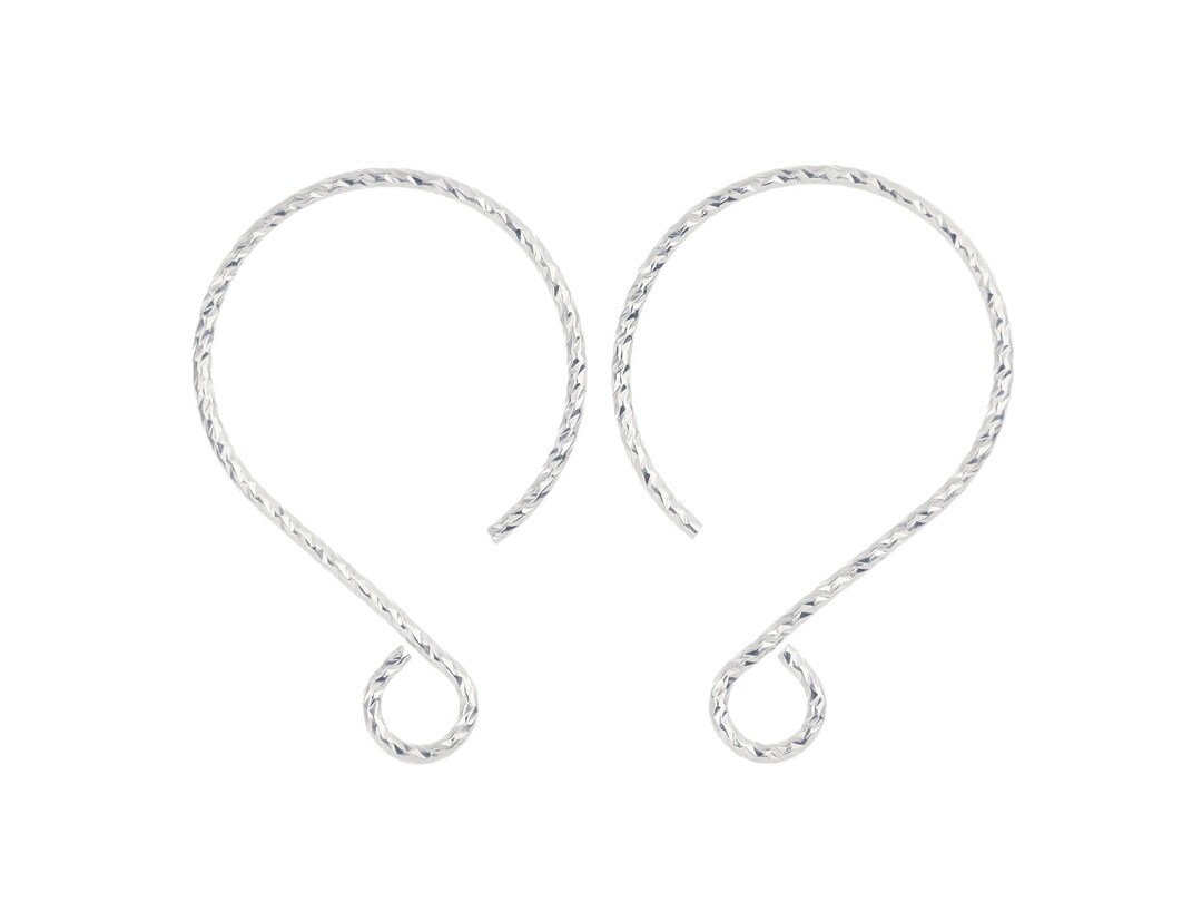 2 Pairs Bag of 18x26 Mm Sterling Silver Sparkle Balloon Ear Wires