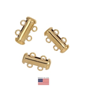 4.3X15 mm 14K Gold Filled Two Strand Tube Clasp (GF4005001)