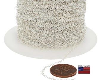 1,7 x 2,5 mm sterlingzilveren bulkkabelketting (SS1218) prijs per voet