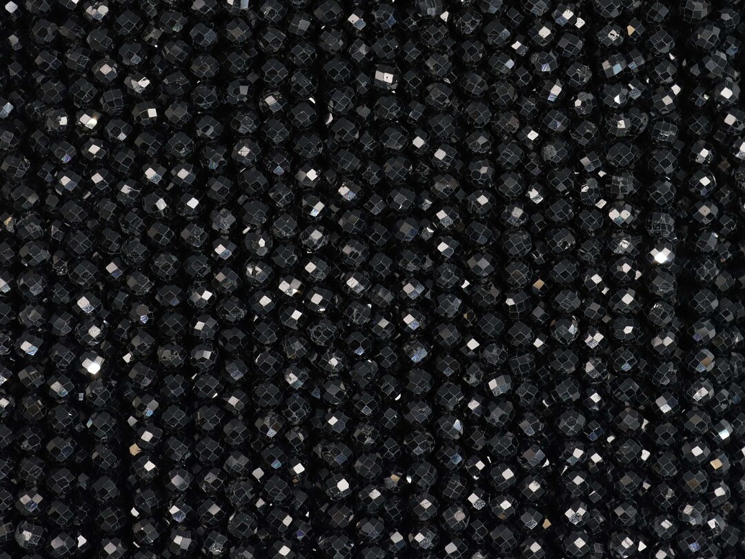 Brillant様マントルピース ブラックトルマリンラウンドファセットビーズ 4 mm - Etsy 日本
