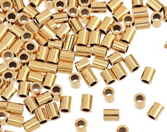 Perles à écraser en gold filled 14 carats 1,5 x 2 mm - 20 pièces (GF4005114)