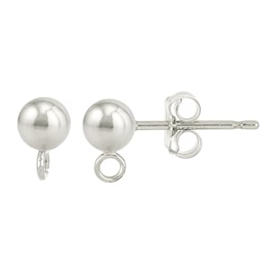 Sterling Silver 4mm Ball Earring Post (SS4001603) Priced Per Pair