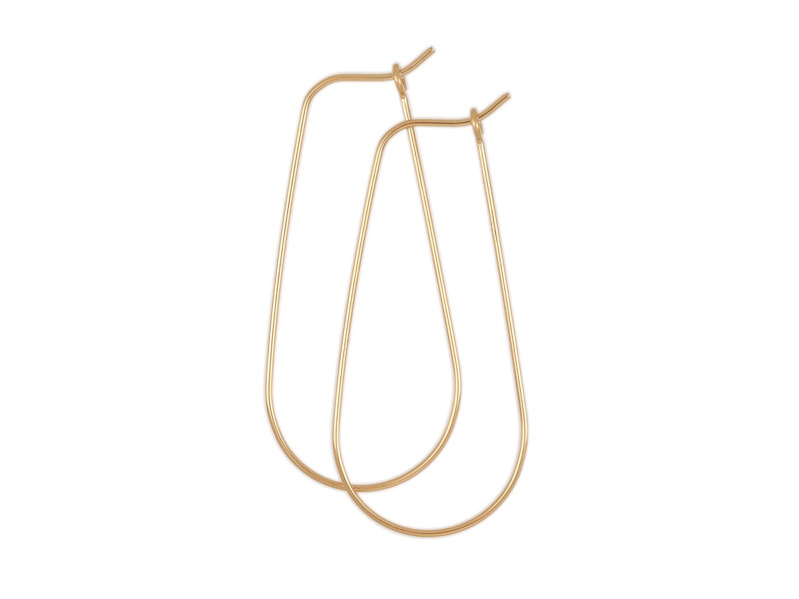 14k Gold Filled Teardrop Beading Hoops 17x40mm - 1 Pair (GF4003834)