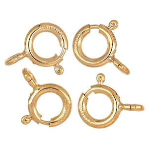 7 mm 5 PCS 14K Gold Filled Spring Ring Clasps with Open Ring  (GF4002614)