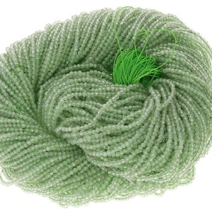 15 IN Strand 2 mm Prehnite Round Faceted Gemstone Beads (PR100108)