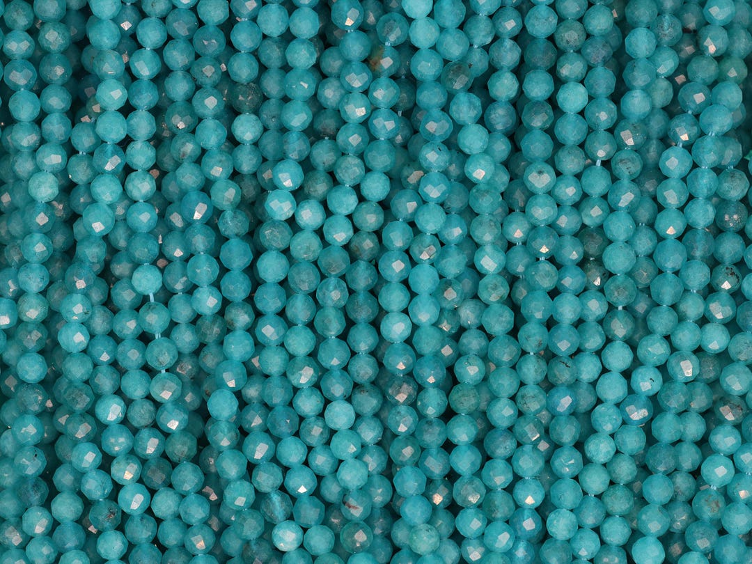 アマゾナイト ラウンドファセットビーズ 3.8 mm (AZ100130) - Etsy 日本