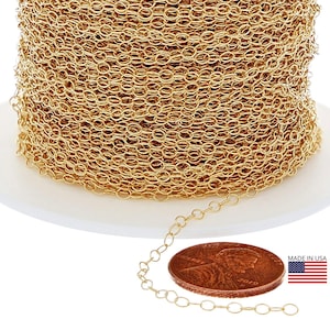 2.8x2.2 mm 14K Gold Filled Cable Chain Bulk (GF1212) Price Per Foot
