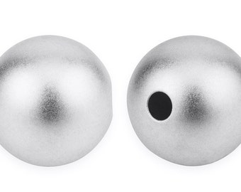 100 Pcs 2 mm Sterling Silver Round Sandblast Beads (SS520302)