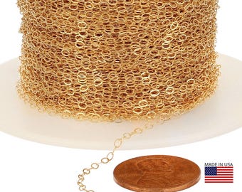 1.6x2.1 mm 14K Gold Filled Bulk Flat Cable Chain (GF916F) Price Per Foot
