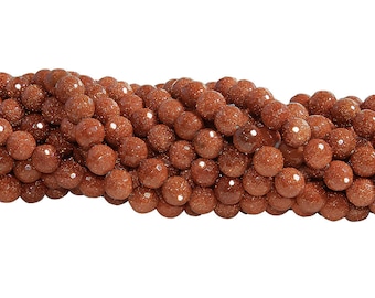 15 IN Strand 10 mm Goldstone Round Faceted Beads (GLDRNF0010)