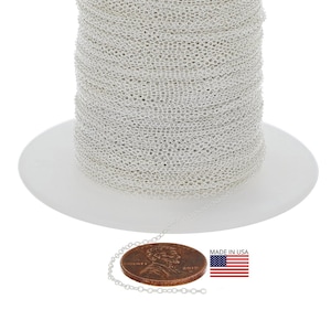 1.2x1.4mm Sterling Silver Cable Bulk Chain (SS1025) Priced Per Foot