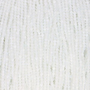 Round Faceted Glass Beads 2mm - Glam Ab White
