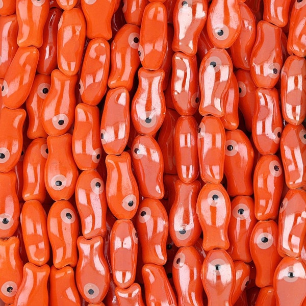 Ceramic Fish Beads - Orange(CRM1001330)