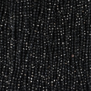 Black Tourmaline Round Faceted Beads 2mm (TR100142)